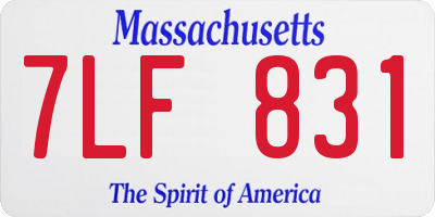 MA license plate 7LF831