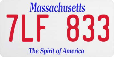 MA license plate 7LF833