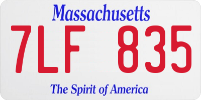 MA license plate 7LF835