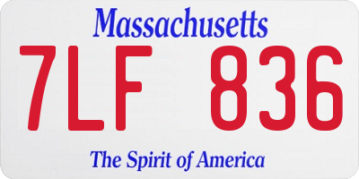 MA license plate 7LF836