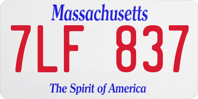 MA license plate 7LF837
