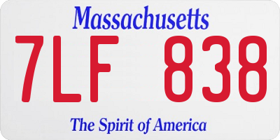 MA license plate 7LF838