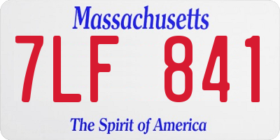 MA license plate 7LF841