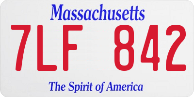 MA license plate 7LF842