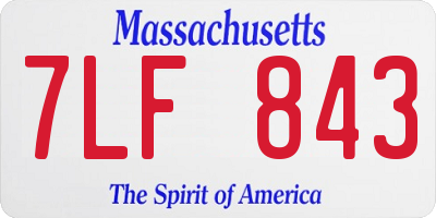 MA license plate 7LF843
