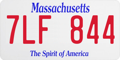 MA license plate 7LF844