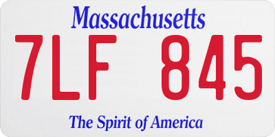 MA license plate 7LF845