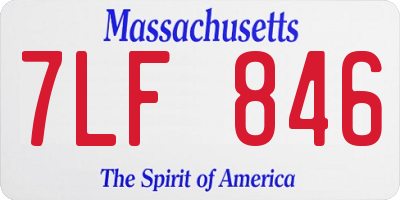 MA license plate 7LF846
