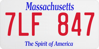 MA license plate 7LF847