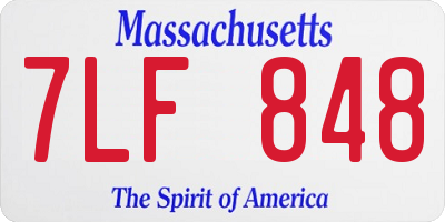 MA license plate 7LF848