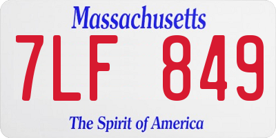 MA license plate 7LF849