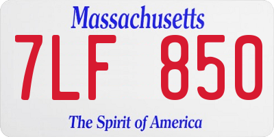 MA license plate 7LF850