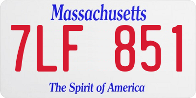 MA license plate 7LF851