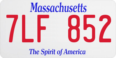 MA license plate 7LF852