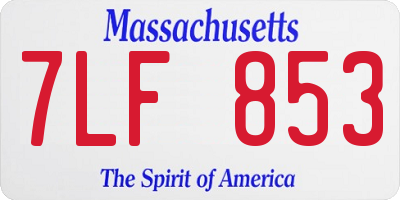 MA license plate 7LF853