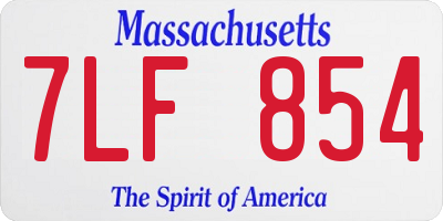 MA license plate 7LF854