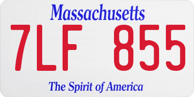 MA license plate 7LF855