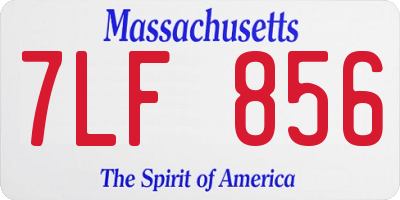 MA license plate 7LF856