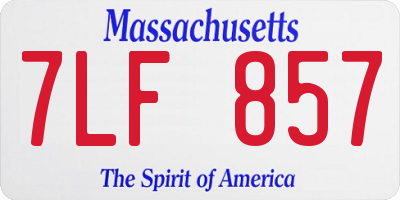 MA license plate 7LF857