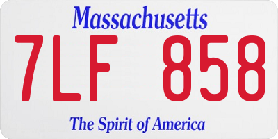 MA license plate 7LF858