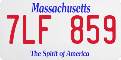 MA license plate 7LF859