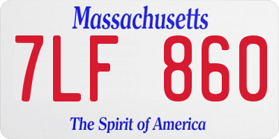 MA license plate 7LF860