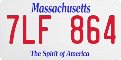 MA license plate 7LF864