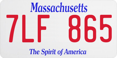 MA license plate 7LF865
