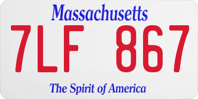 MA license plate 7LF867