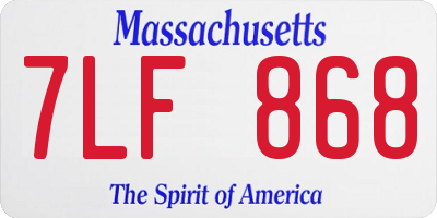 MA license plate 7LF868