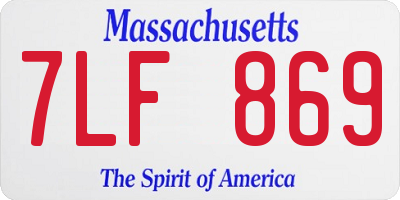 MA license plate 7LF869