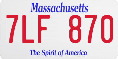 MA license plate 7LF870