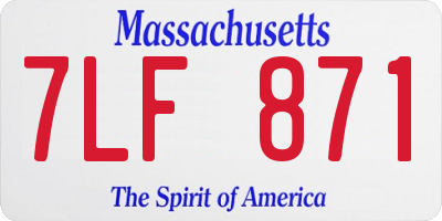 MA license plate 7LF871
