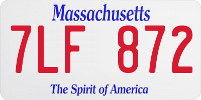 MA license plate 7LF872