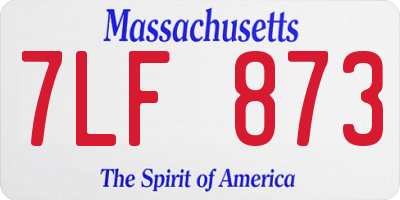 MA license plate 7LF873