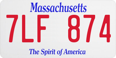 MA license plate 7LF874