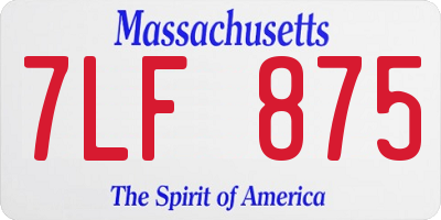 MA license plate 7LF875