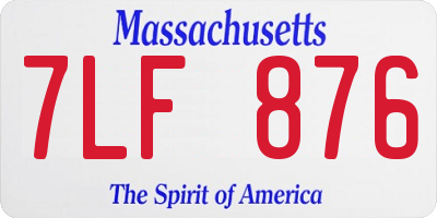 MA license plate 7LF876
