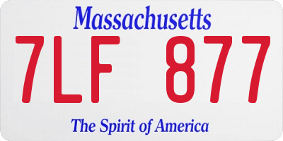 MA license plate 7LF877