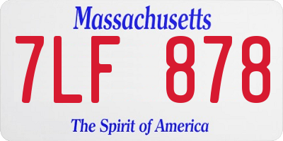 MA license plate 7LF878