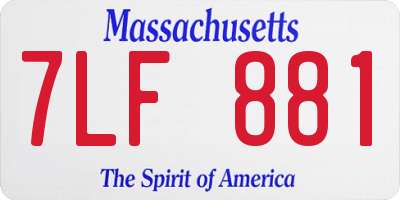 MA license plate 7LF881