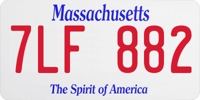 MA license plate 7LF882