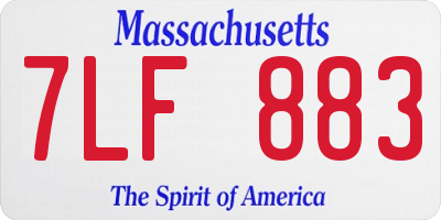 MA license plate 7LF883