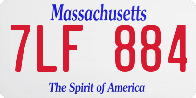 MA license plate 7LF884