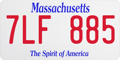MA license plate 7LF885
