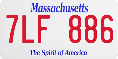 MA license plate 7LF886