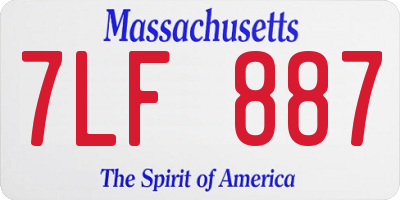 MA license plate 7LF887