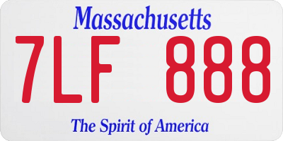 MA license plate 7LF888