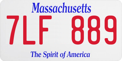 MA license plate 7LF889