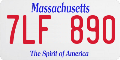 MA license plate 7LF890